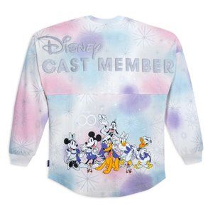 Disney 100 CAST MEMBER EXCLUSIVE Spirit Jersey Pastel Tie-Dye L Large Sweatshirt